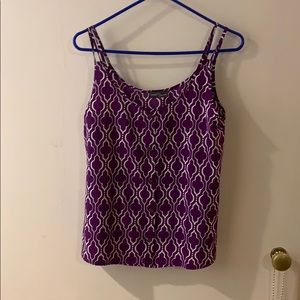 double strap patterned purple tank